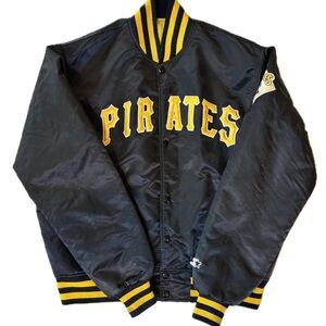 Vintage 80s Pittsburgh Pirates STARTER Bomber Jacket Large Made in the USA